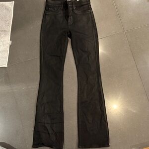 Hudson coated black flare jeans